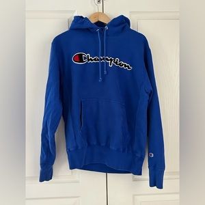 Champion Reverse Weave Blue Hoodie M